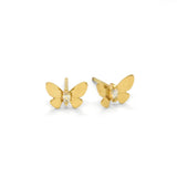 Butterfly Diamond Earring - 14K Yellow Gold