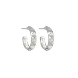 Debbie Bold Hoop Earring  - Pyramid Spike Hoop Earring Sterling Silver