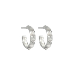 Debbie Bold Hoop Earring  - Pyramid Spike Hoop Earring Sterling Silver