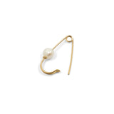 Pearl Wire Safety Pin Earring (Coiled) - 14k Yellow Gold