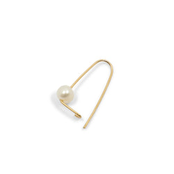 Pearl Wire Safety Pin Earring (Minimal) - 14k Yellow Gold