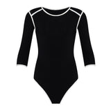 GIRL Two-Tone Eco Bodysuit in Black