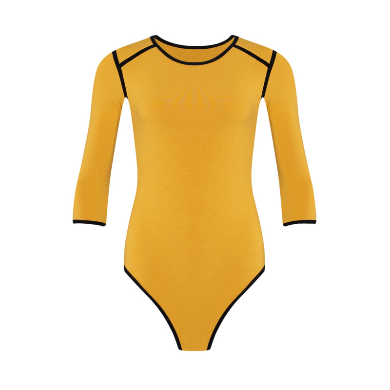 GIRL Two Tone Eco Bodysuit in Canary Yellow