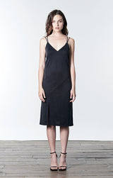 GABBY Soft Black Slip Dress