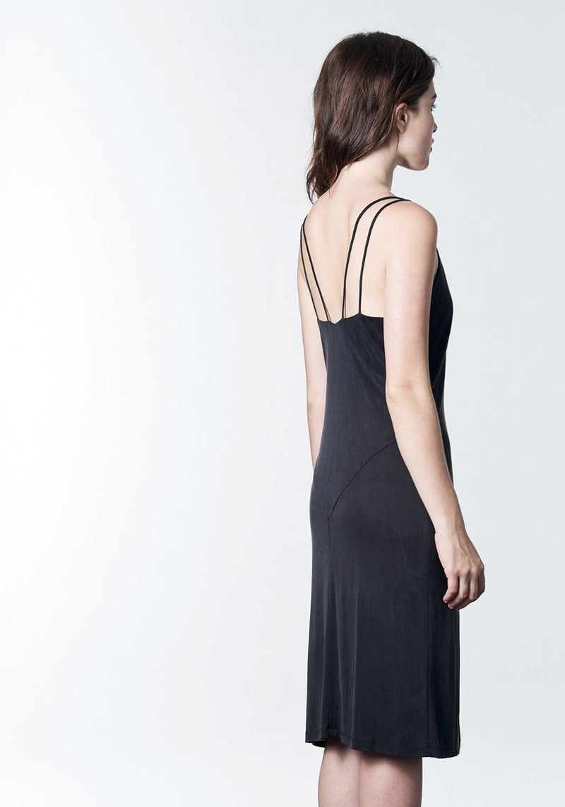 GABBY Soft Black Slip Dress