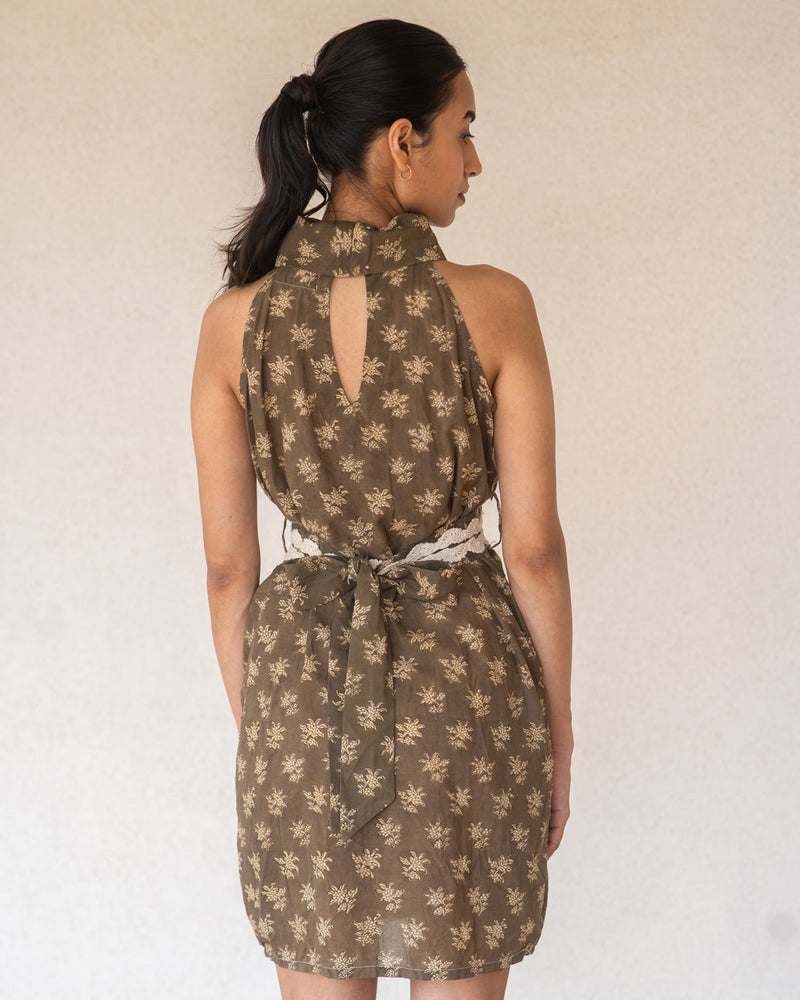 Godavari High Neck Crochet-Belted Dress