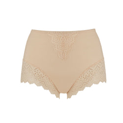 Grace - Peach Silk & Organic Cotton Lace Boxer