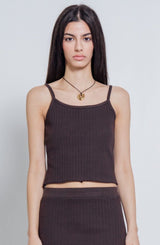 Rib Knit Cami Hickory