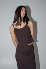 Rib Knit Cami Hickory