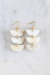 Hanoi Triple Crescent Buffalo Horn Earrings