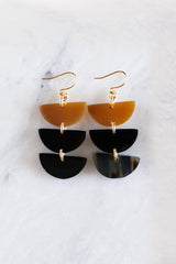 Hanoi Triple Crescent Buffalo Horn Earrings