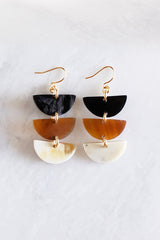 Hanoi Triple Crescent Buffalo Horn Earrings