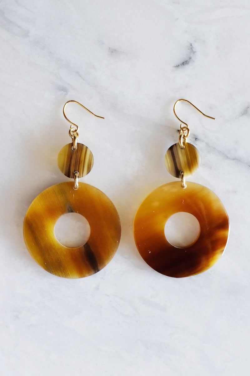 Hoan Toan 16K Gold-Plated Brass Buffalo Horn Donut Dangle Earrings