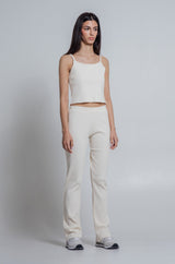 Rib Knit Pants Ivory