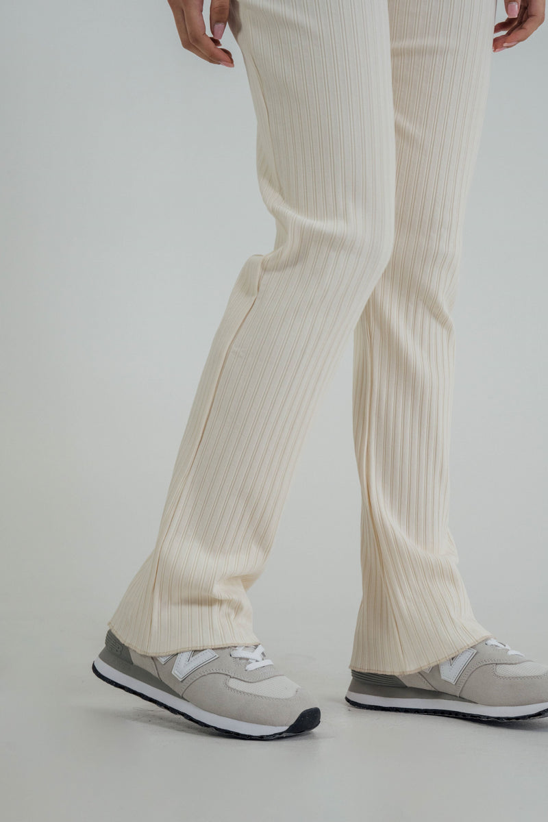 Rib Knit Pants Ivory