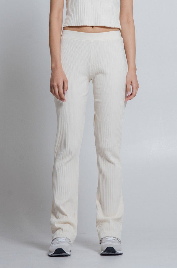 Rib Knit Pants Ivory