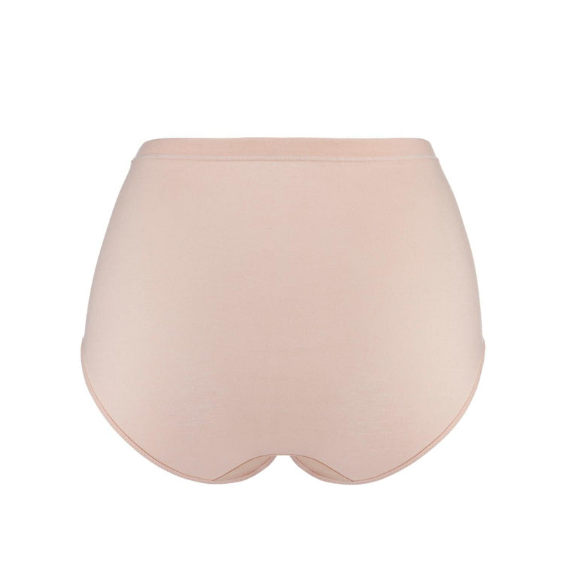 Marrow-High Waisted Silk & Organic Cotton Full Brief in Pink Champagne