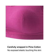 Fuchsia - Silk Back Support Full Coverage Wireless Organic Cotton Bra