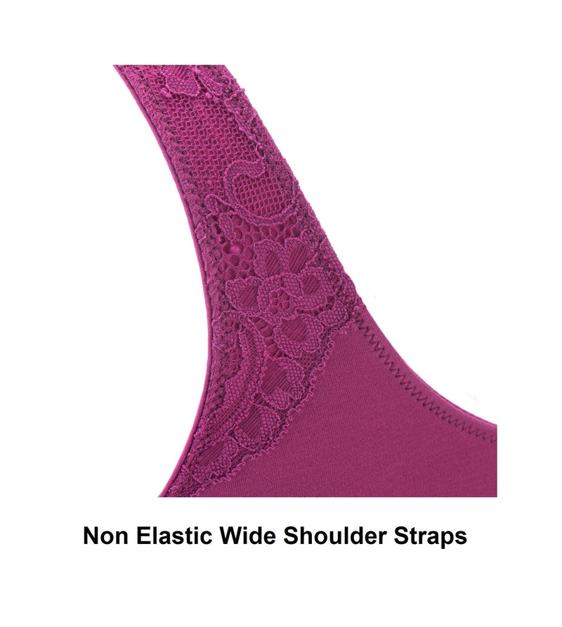 Fuchsia - Silk Back Support Full Coverage Wireless Organic Cotton Bra