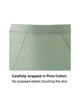 Marrow-High Waisted Silk & Organic Cotton Full Brief in Aspen Green