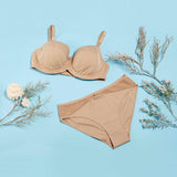 Shell-Underwired Silk & Organic Cotton Full Cup Bra With Removable Paddings