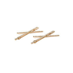 X Studded Barrette Set of 2