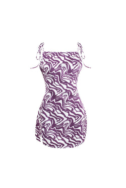 Repose Dress Plum Psychedelic