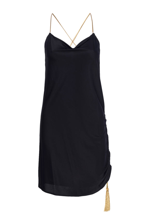 JORDAN Slinky Black Slip Dress