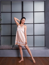 Organic Cotton & Silk Nightdress With Built-in Bra