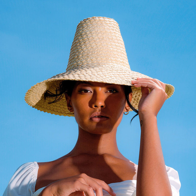 KEMALA Palm Straw Hat in Beige