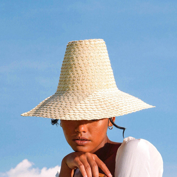 KEMALA Palm Straw Hat in Beige