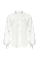 SANTO White Sateen Blouse