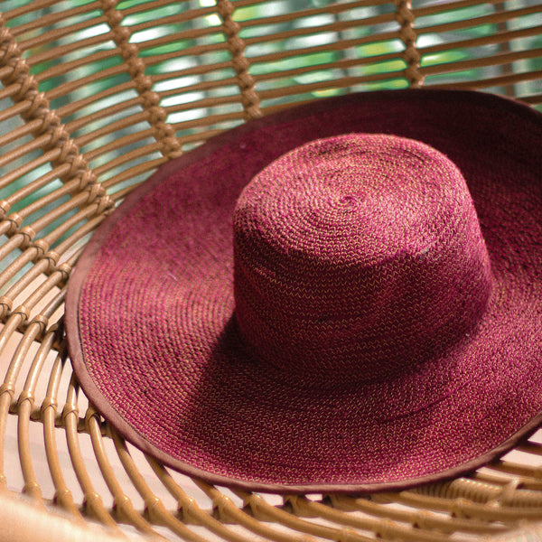 LOLO Wide-Brim Jute Boater Hat in Natural Beige