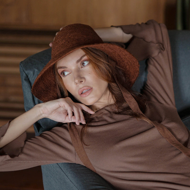 MEG Jute Straw Hat in Burnt Sienna