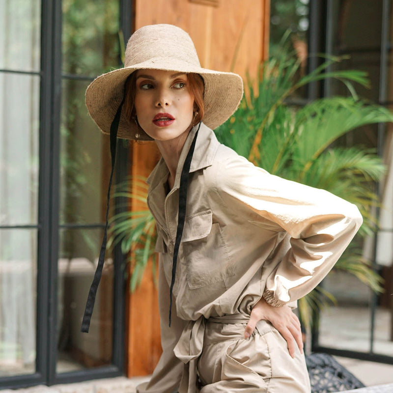 MEG Jute Straw Hat in Light Beige