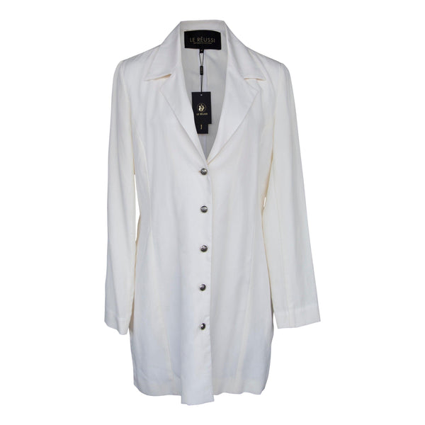 The Grace Long Blazer Dress in White