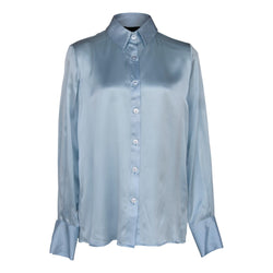 Luxe Silk Blouse in Blue