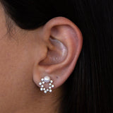 Pearlescent Elegance White Gold Earrings