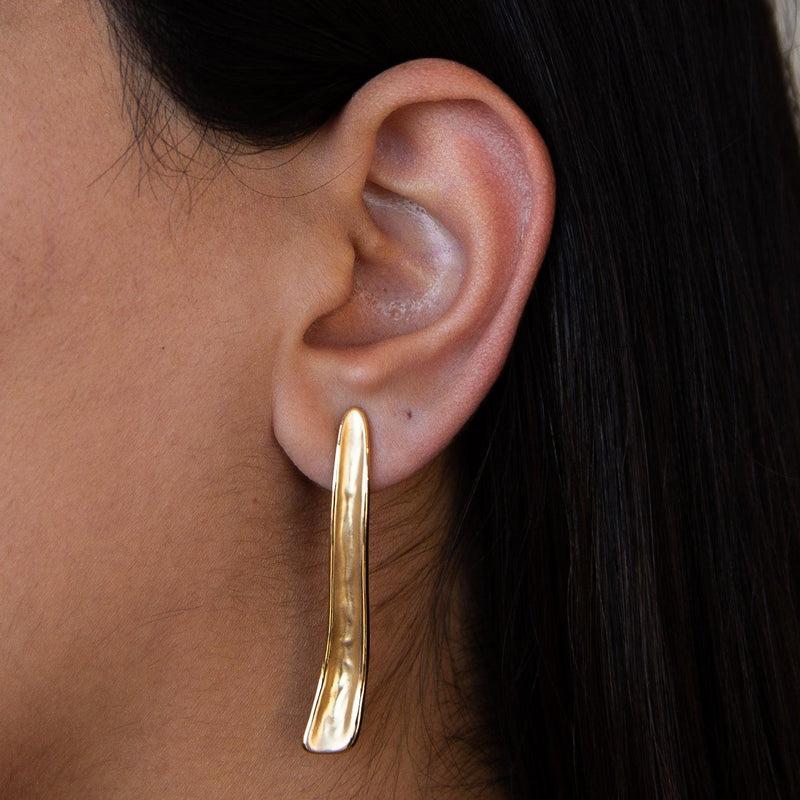 Gilded Bar Elegance Stud Earrings