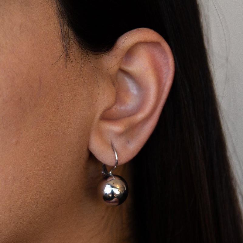 Italian Silver Sphere Earwire Earrings