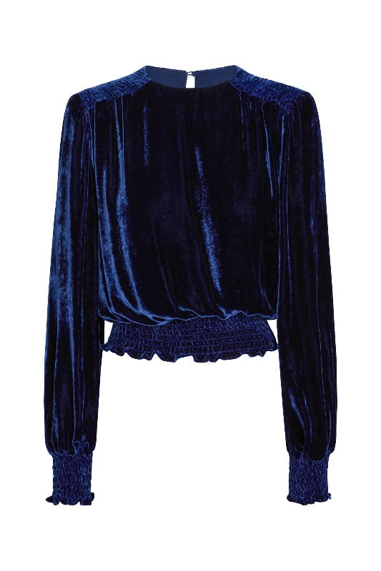 MARY JANE Cobalt Silk Velvet Top