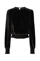 MARY JANE Jet Silk Velvet Top