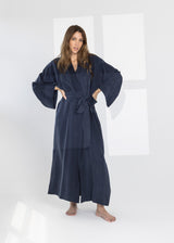 Midnight Blue Women Kimono Robe