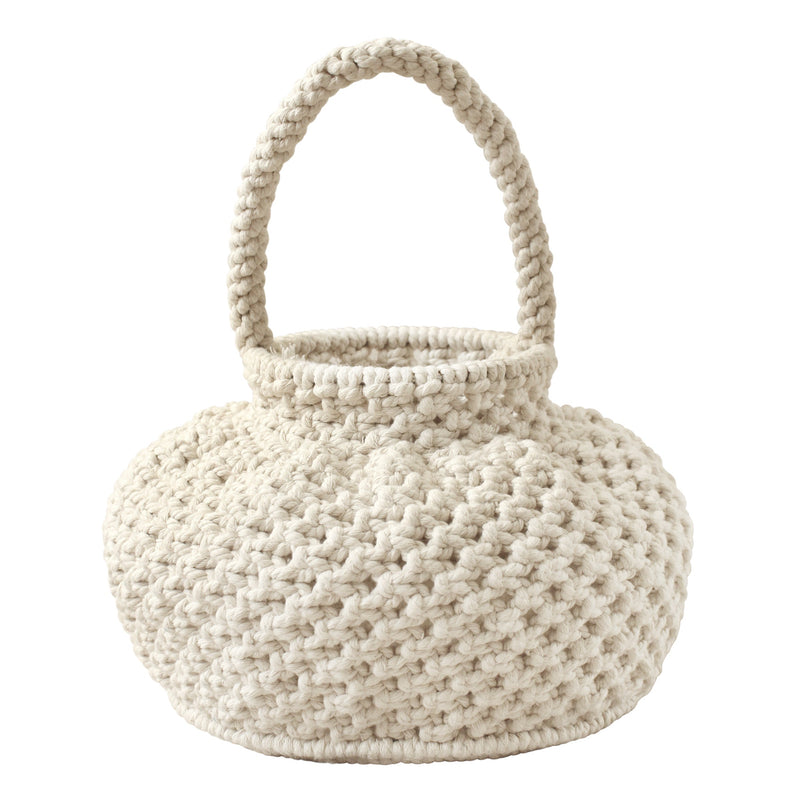 NAGA Macrame Bucket Bag in Off White