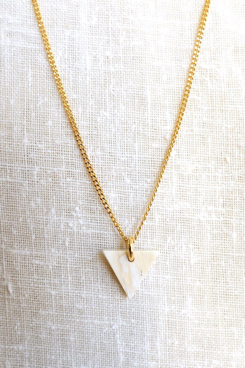 Nho Be Mini Triangle Buffalo Horn Charm Necklace