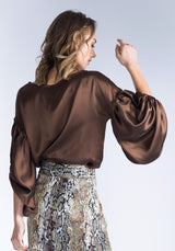 OLENNA Chocolate Silk Top