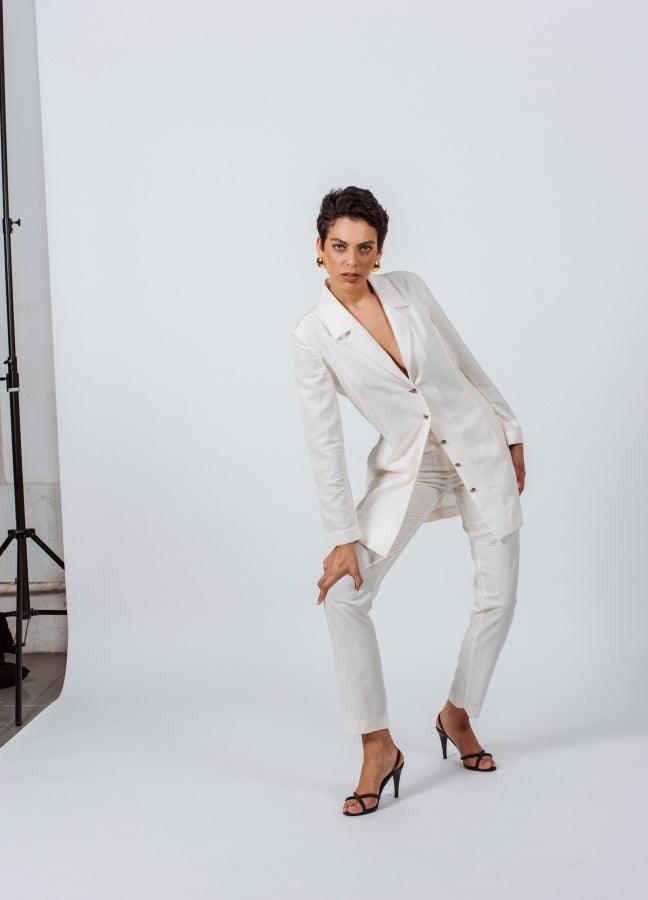 White Tailoring Slim Pants