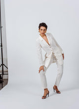 The Grace Long Blazer Dress in White