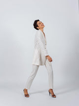 The Grace Long Blazer Dress in White