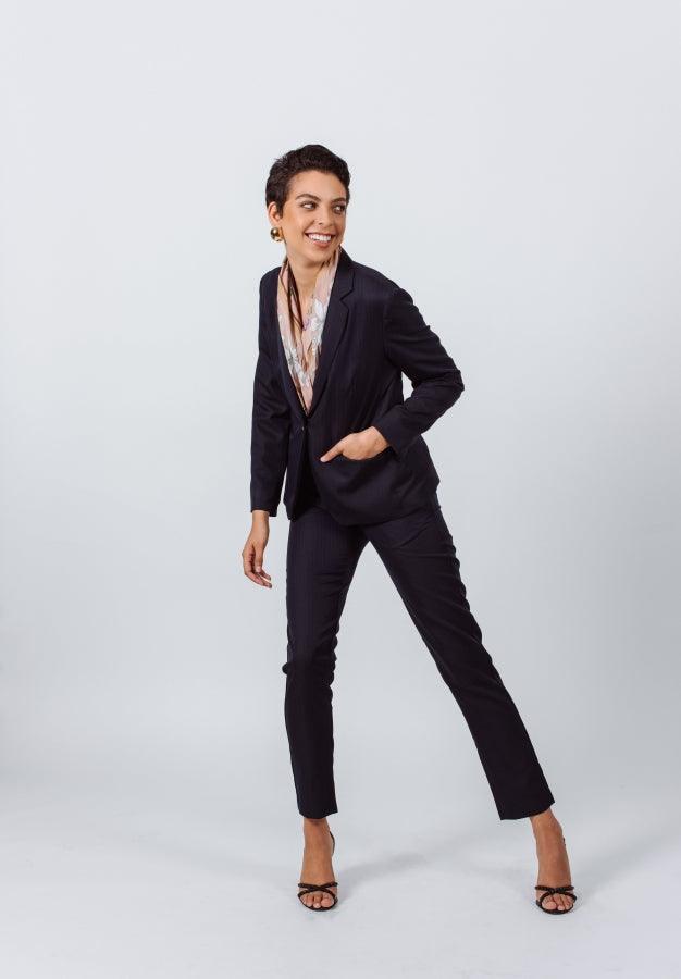 Tailoring Slim Pants in Navy Blue